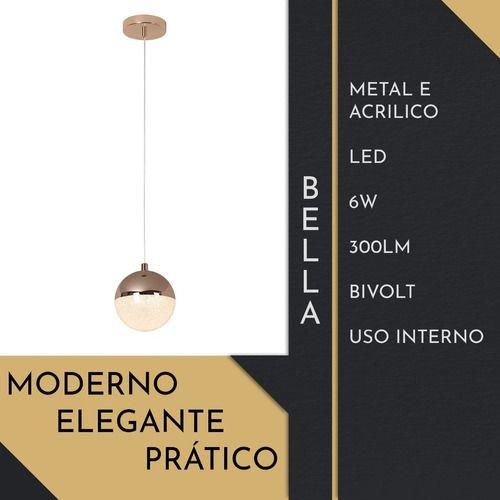 Imagem de Pendente LED Media Luna Redondo Dourado - Bella