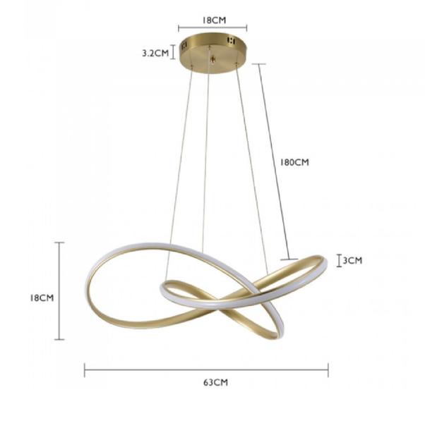 Imagem de Pendente Led Moderno 63cm Dourado Sala Mesa Bancada Gourmet