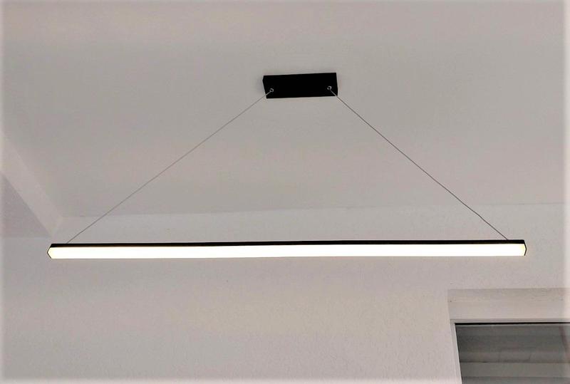 Imagem de Pendente Led Slim 1m Preto Mesa Escritório Bancada H. Office