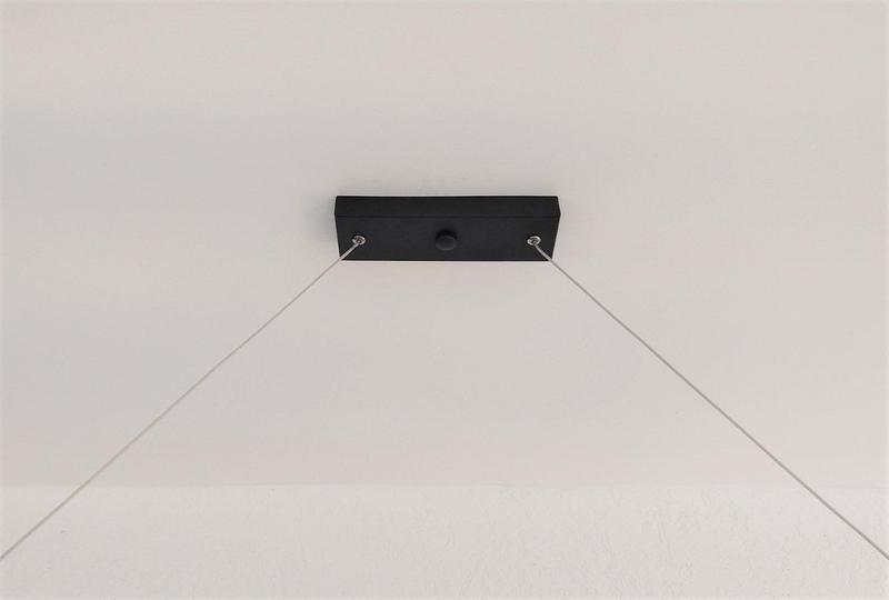 Imagem de Pendente Led Slim 1m Preto Mesa Escritório Bancada H. Office