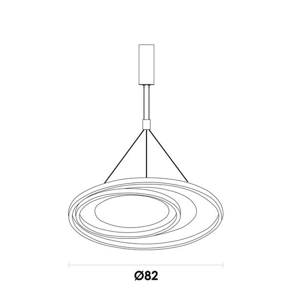 Imagem de Pendente Loop 2,2cm 1X76W 3000K 2280Lm Led Preto