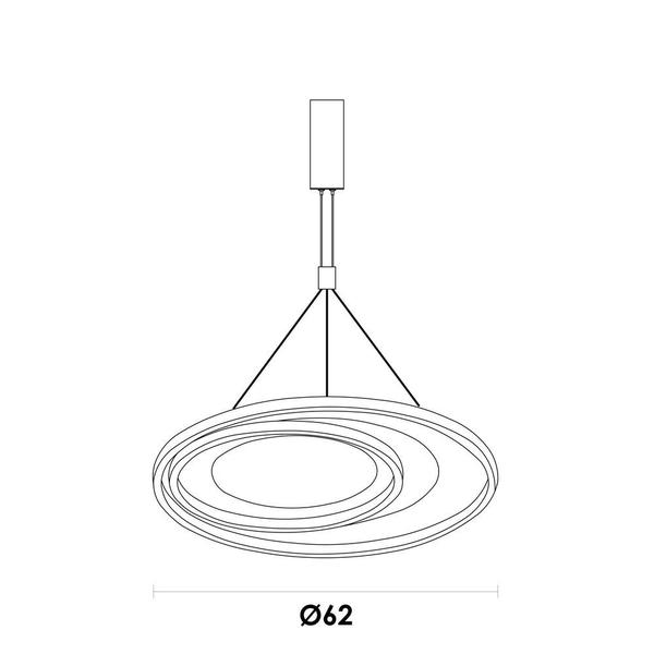 Imagem de Pendente Loop Branco 62cm 48w 3000k Led - Hm009wg - Bella