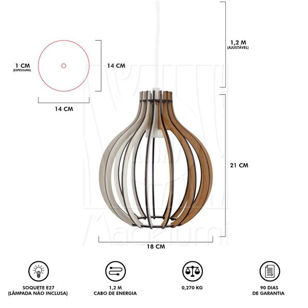 Imagem de Pendente Luminária Bali e27 Bancada Moderno 5 Unidades