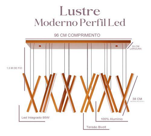 Imagem de Pendente Luminaria de Teto Sala de Jantar Perfect Slim Led Integrado 95w 12v Bivolt