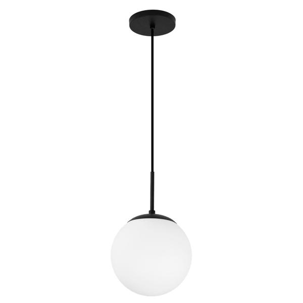 Imagem de Pendente Luminária Globo Jabuticaba Vidro Lavabo Preto 20cm