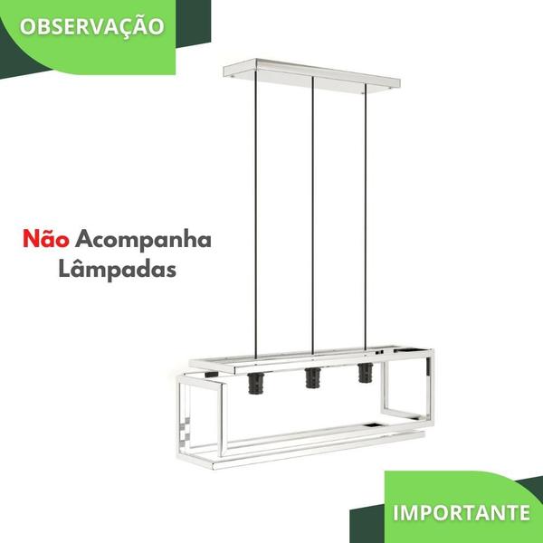 Imagem de Pendente Luminária Industrial Inox Infinity Triplo