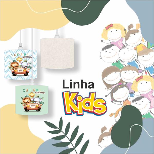 Imagem de Pendente luminaria infantil bebe-safari coroa liso verde