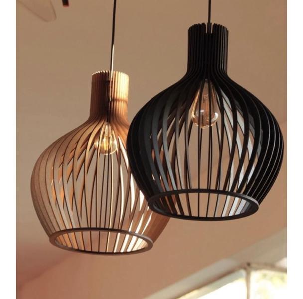 Imagem de Pendente Luminária Luxo Sala Jantar Lustre Gm Preto