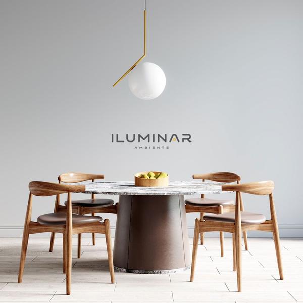 Imagem de Pendente Luminária Pérola Led 45cm Dourado Sindora