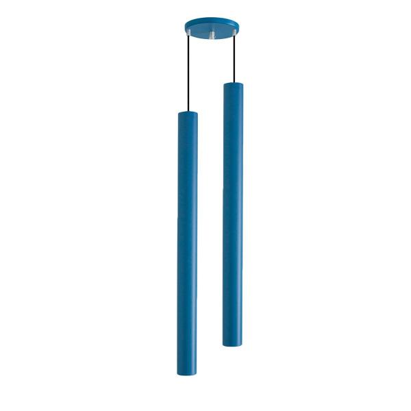 Imagem de Pendente Luminária Tubo Azul 50 Cm  Duplo