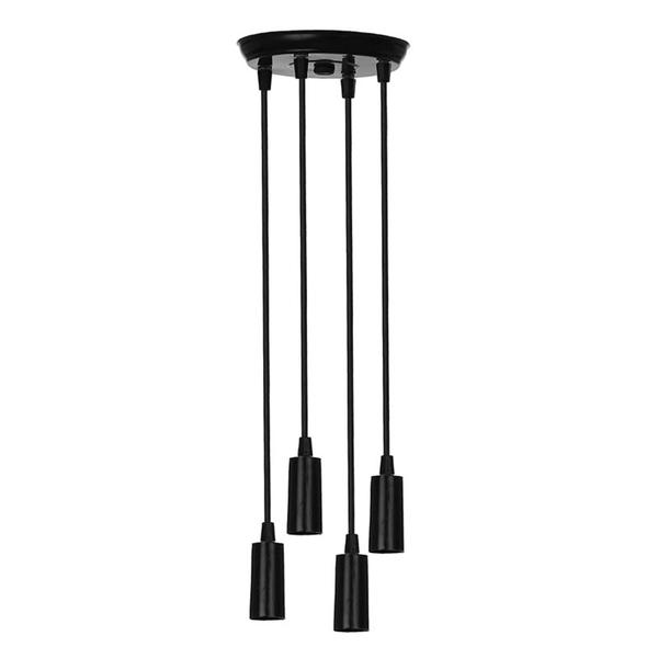 Imagem de Pendente Lustre Estilo Soquete E27 Preto Branco 4 E 6 Lâmpadas