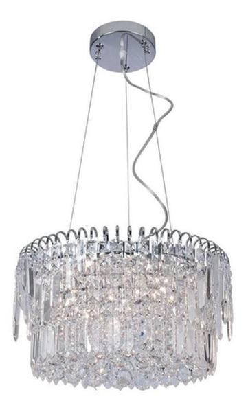 Imagem de Pendente Lustre Íris Redondo De Cristal Led Diâmetro 36 Cm