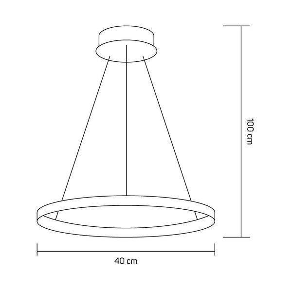 Imagem de Pendente Lustre Led Moderno 1 Aro Arco Anel Atenas 40Cm 18W