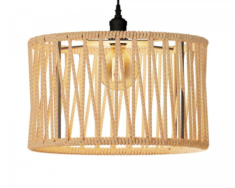 Imagem de Pendente Lustre Luminária Luxo Retrô Cúpula em Corda Off White