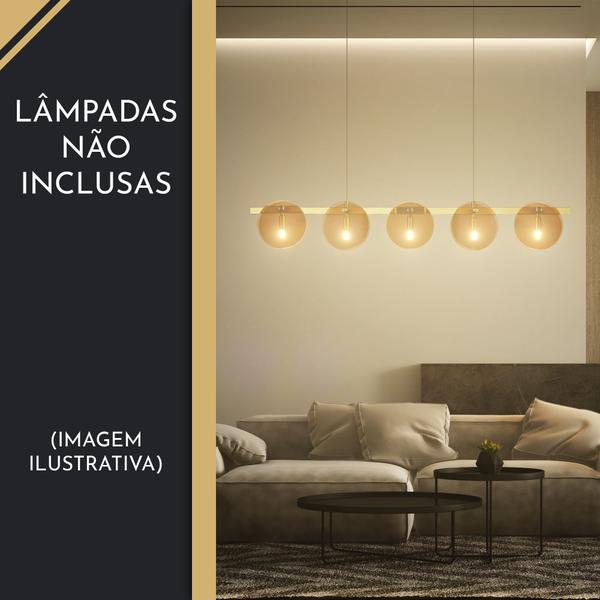 Imagem de Pendente Lustre Luminaria Maasai Bronze e Marrom Moderna 25W Bella