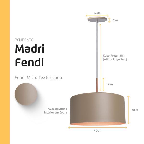 Imagem de Pendente Lustre Luminária Madri Fendi