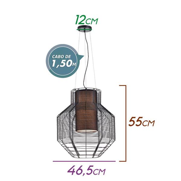 Imagem de Pendente Lustre Net Bella Ø46 Lanterna Chinesa Pd015l St1387