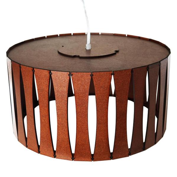 Imagem de Pendente Madeira Mdf Circular Grande 40Cmx20Cm Sala Jantar