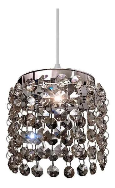 Imagem de Pendente Milano Cristal Fume Redondo 1 Luz - Llum Bronzearte