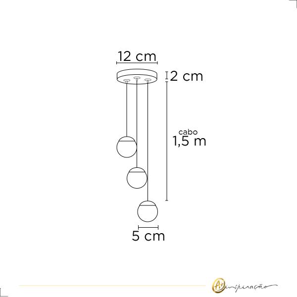 Imagem de Pendente Mini Globo Small Led 3000K Trilho 1009/3