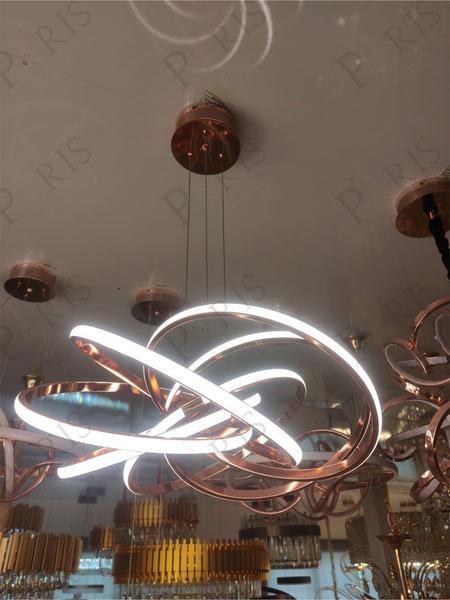 Imagem de Pendente Moderno Circulos Rose Gold Led 43W 3500K Bivolt