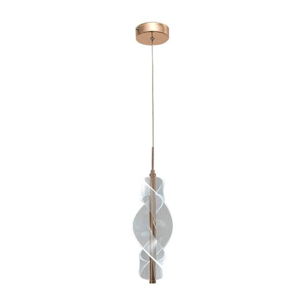 Imagem de Pendente Moderno Espiral Dourado 32cm Led 7W 3 em 1 Bivolt