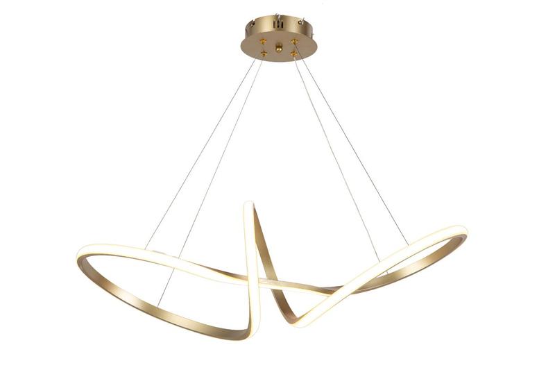 Imagem de Pendente Moderno Infinito Dourado 78cm Led 36W 3000K Bivolt 14537-PL