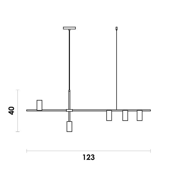 Imagem de Pendente Morse Dourado 123cm  5xe27 40w - Mor1pd01dr123 - Bella