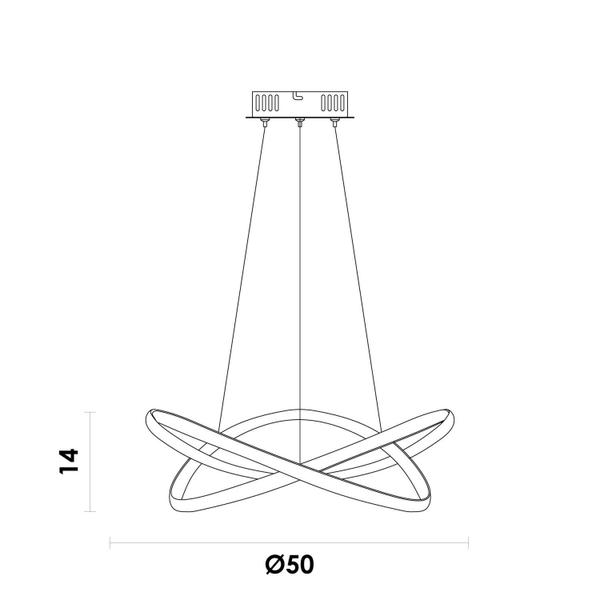 Imagem de Pendente Nodo 15cm 1X36W 3000K 1188Lm Led Preto