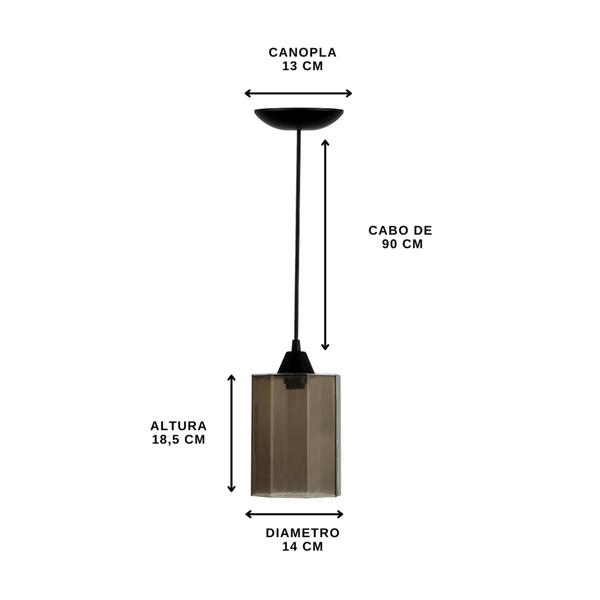 Imagem de Pendente Octolux Luminária Soquete E27 Lustre Termoplástico Teto Quarto Sala