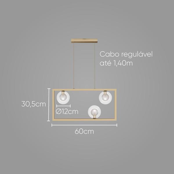 Imagem de Pendente Orbit 3 Globos Transparente e DR Studioluce + 3X G9 BQ ST2662