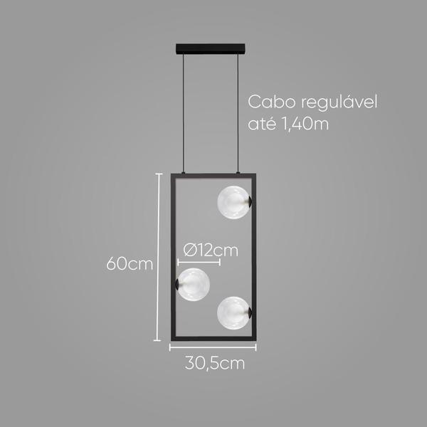 Imagem de Pendente Orbit 3 Globos Vidro PDH1557TRPT + 3X G9 BF Studioluce ST2661