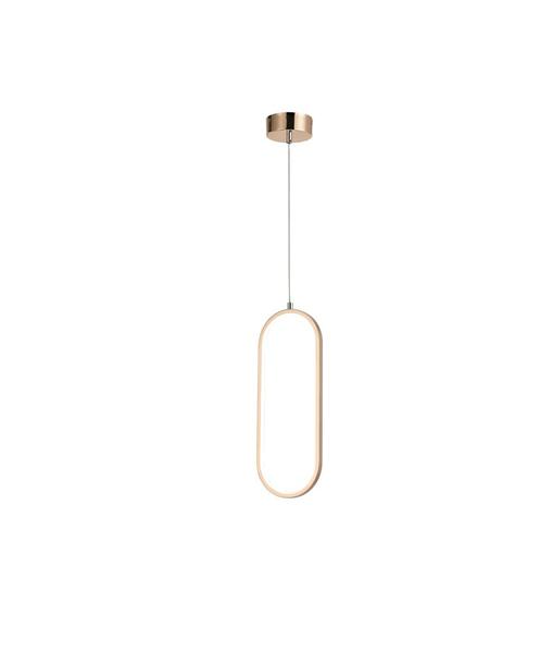 Imagem de Pendente Oval Dourado 40cm Led 15W 3000K Bivolt