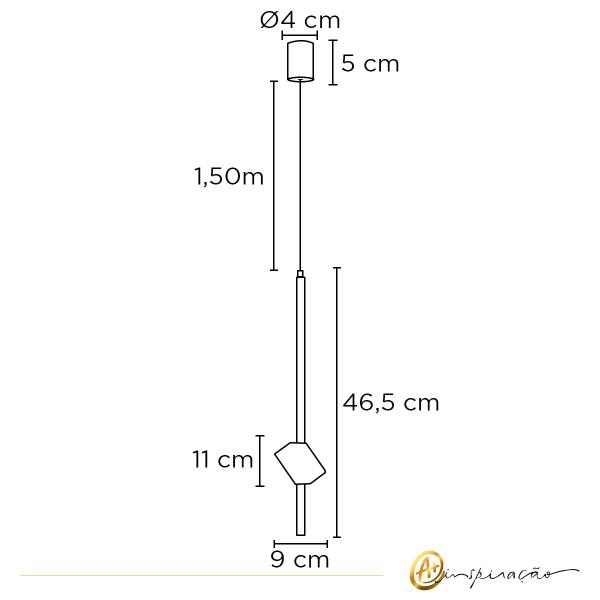 Imagem de Pendente Pingente LED 3000K Dourado Vidro  8138-GOLD