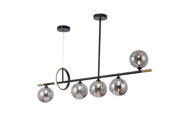 Imagem de Pendente Preto Globos Fumê 120cm 5G9 Led 10W 3000K Bivolt 14605-PL