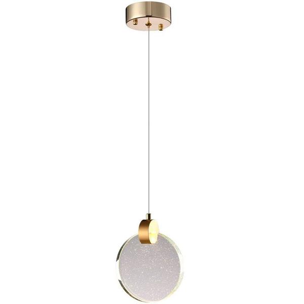 Imagem de Pendente Redondo Dourado Cristal 11cm Led 7W 3200K Bivolt