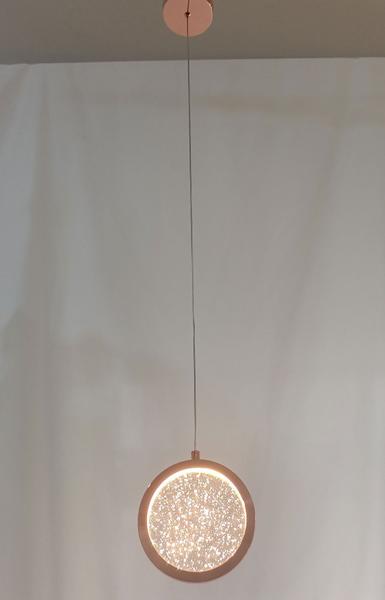 Imagem de Pendente Redondo Rose Gold Cristal 15cm Led 9W 3200K Bivolt