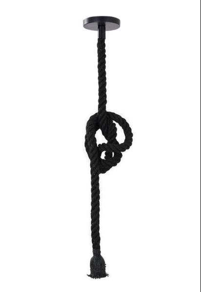 Imagem de Pendente Rustico Corda 180cm 1xE27 - Preto  Simples - 2034 - IP20