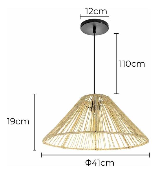 Imagem de Pendente Sisal 05 Cone 19 Cm P/ E27 St2987