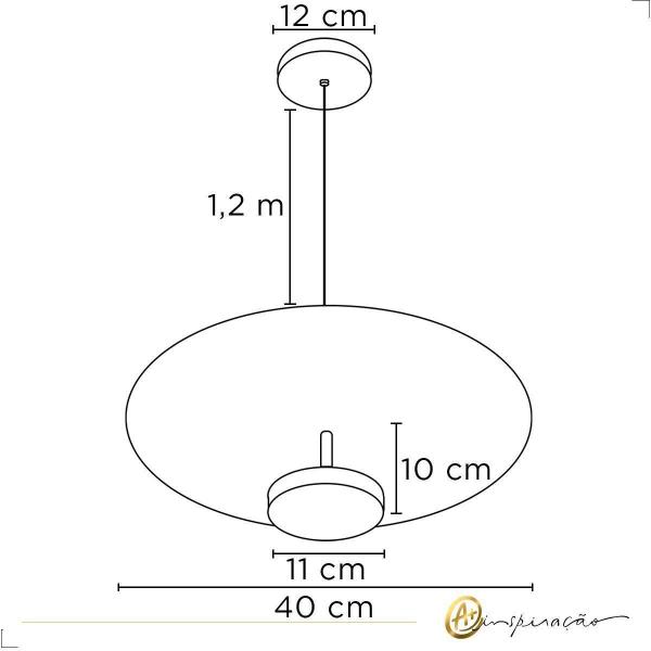 Imagem de Pendente Slice Moderno Led 3000K Luz Indireta Lustre Redondo