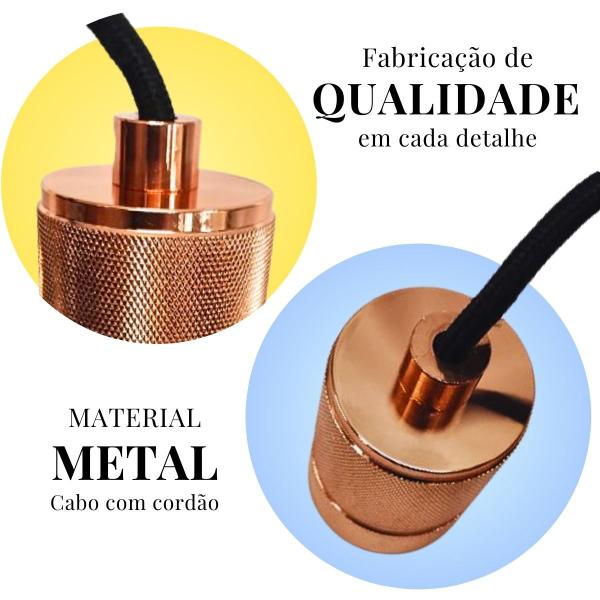 Imagem de Pendente socket industrial - metal 1 luz e27 cobre