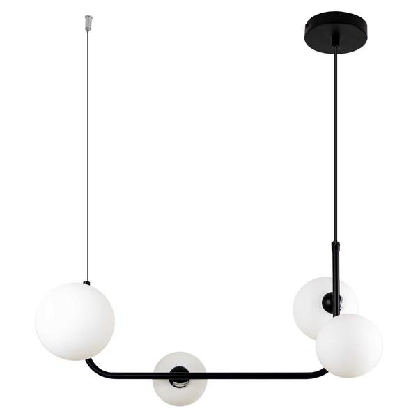 Imagem de Pendente Stato Preto Globos Vidro Branco + LED G9 3000k 220V ST1934