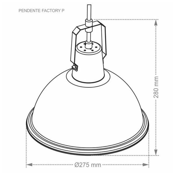 Imagem de Pendente Taschibra Factory E27 Branco Bivolt