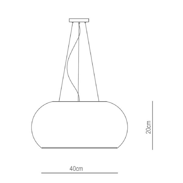 Imagem de Pendente Vidro Metal Cristal 40cm Yamamura