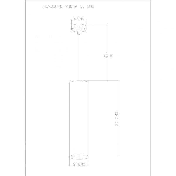 Imagem de Pendente Viena Tubo 30cm Woods