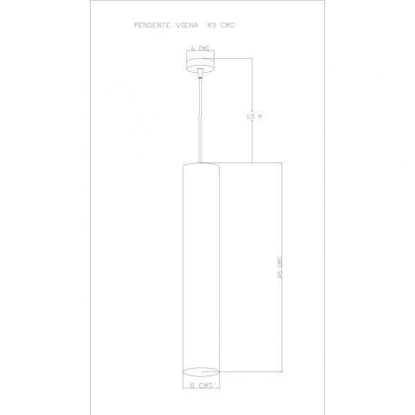 Imagem de Pendente Viena Tubo 45cm Woods