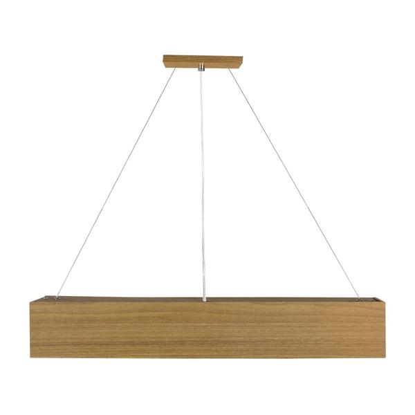 Imagem de Pendente Wood Retângular T8 64X13Xh130Cm - 2 Luzes - Freijó