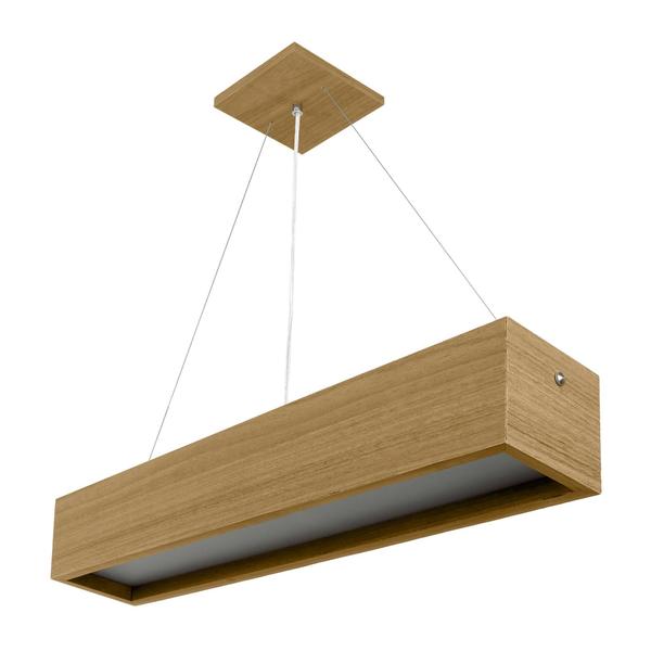 Imagem de Pendente Wood Retângular T8 64X13Xh130Cm - 2 Luzes - Freijó