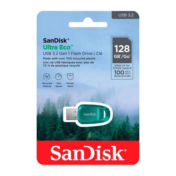 Imagem de Pendrive 128Gb Sandisk Ultra Eco, Usb 3.2 Gen 1, Até 100