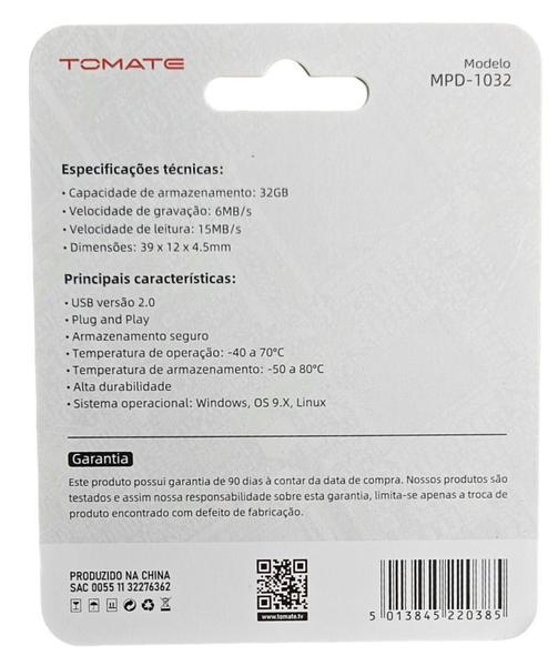 Imagem de Pendrive 32 GB Tomate Ultra Rápido Compacto TOMATE MPD-1032